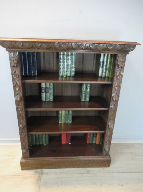 VICTORIAN OAK OPEN BOOKCASE - ADDITIONAL PHOTO 9