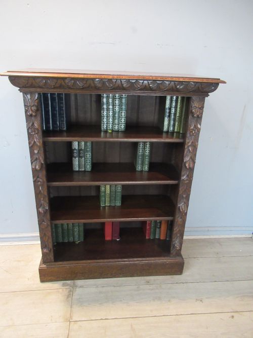 VICTORIAN OAK OPEN BOOKCASE - ADDITIONAL PHOTO 1