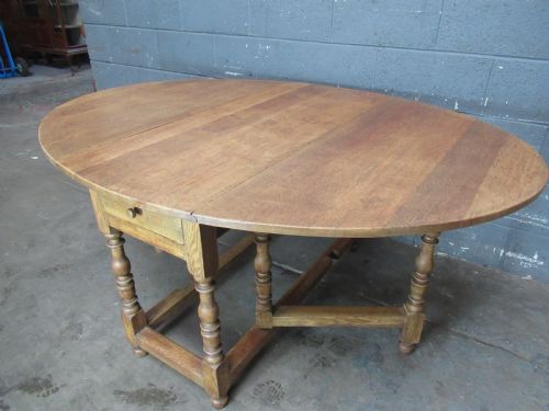 Light Oak Drop Leaf Six Seat Dining Table