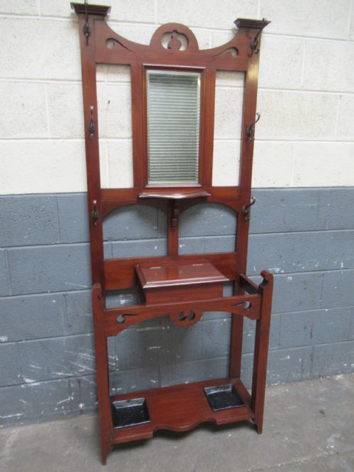 Edwardian Walnut Hat /Coat and Stick Hall Stand