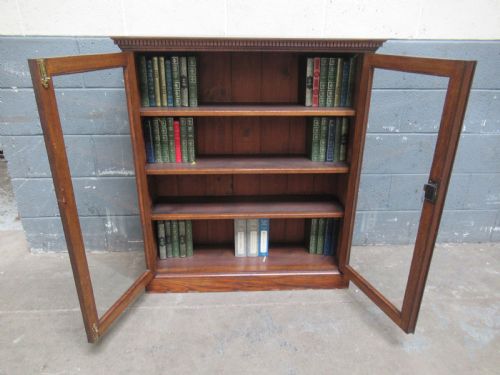 Oak Two Door Bookcase