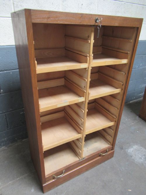 OAK TAMBOUR FRONT FILE CABINET - ADDITIONAL PHOTO 6