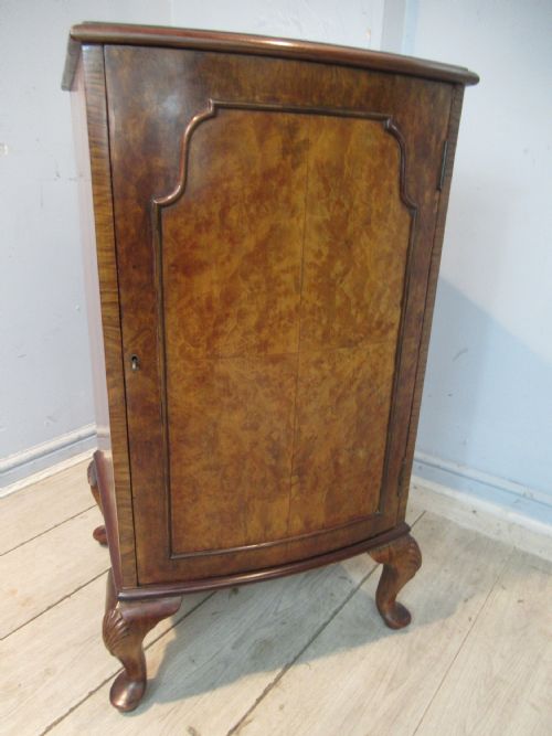 Bow Front     Walnut  Side Cabinet /  Bed Side
