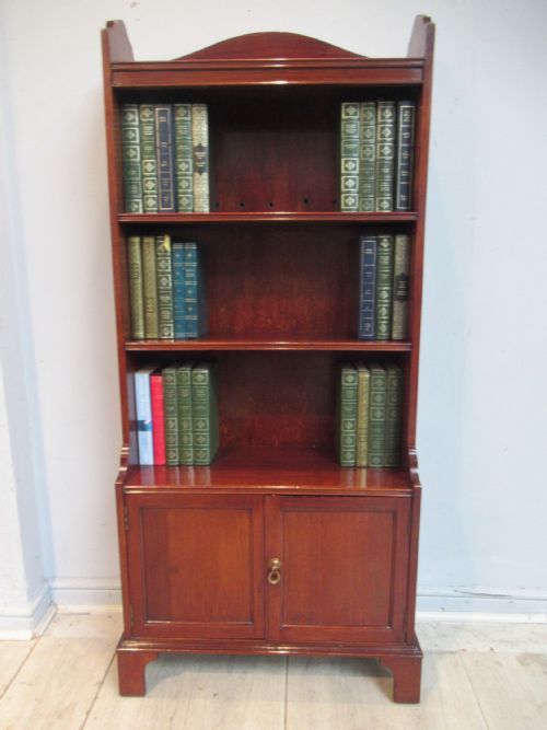 Mahogany  Slim Size Open Bookcase