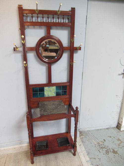 Late Victorian  Walnut Hat / Coat Hall Stand