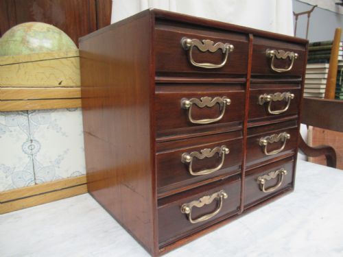 Small Size Late Victorian Mahogany Eight Drawer Chest