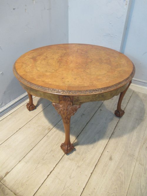 Burr Walnut Round Coffee Table