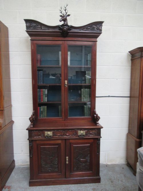 Victorian Mahogany Cupboard Bookcase