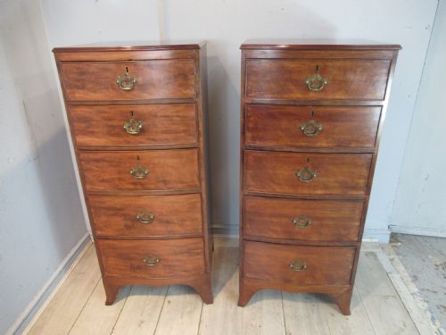 Pair of Mahogany Bow Front Chests of Drawers