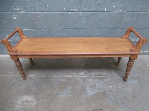 Victorian Long Oak Bench Seat