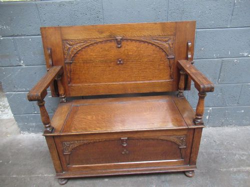 1920s  Oak  Monks Bench Seat