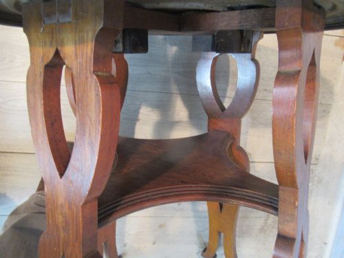 OAK AND COPPER ARTS AND CRAFTS PERIOD TABLE - ADDITIONAL PHOTO 8