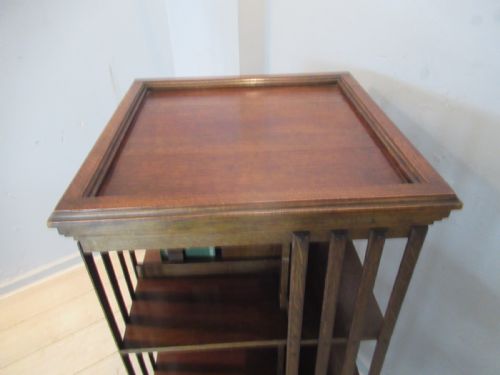 TALL OAK EDWARDIAN REVOLVING BOOKCASE - ADDITIONAL PHOTO 5