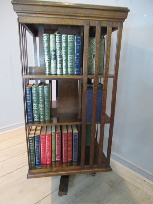 TALL OAK EDWARDIAN REVOLVING BOOKCASE - ADDITIONAL PHOTO 7