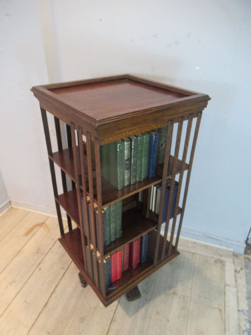 TALL OAK EDWARDIAN REVOLVING BOOKCASE - ADDITIONAL PHOTO 8