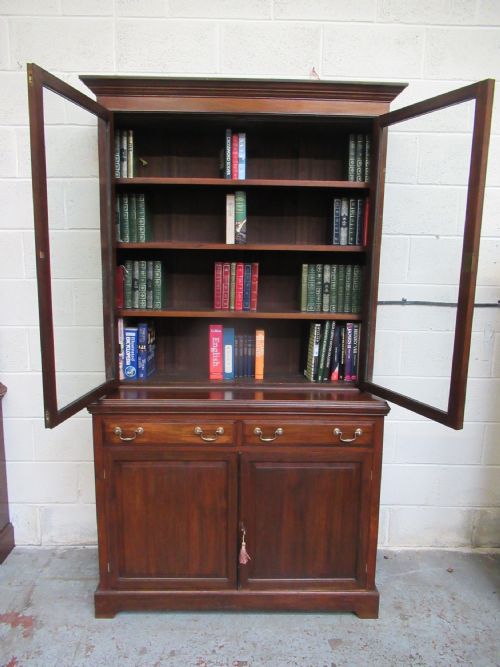 Edwardian  Mahogany Cupboard Bookcase