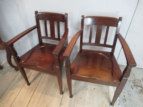 PAIR OF OAK ARM CHAIRS BY J B COCKAYNE SHEFFIELD - ADDITIONAL PHOTO 1