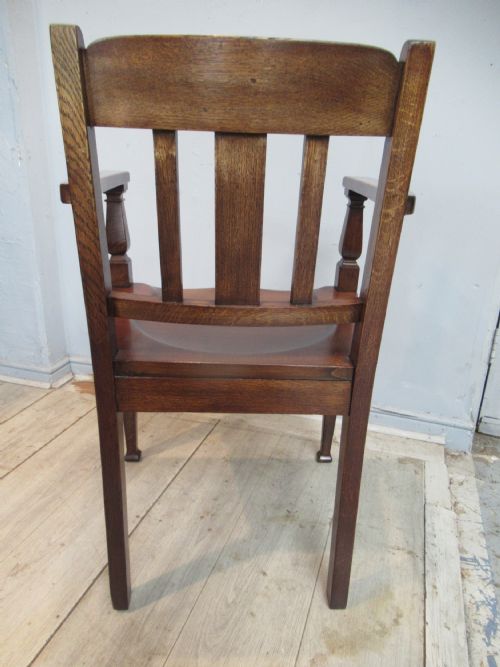 PAIR OF OAK ARM CHAIRS BY J B COCKAYNE SHEFFIELD - ADDITIONAL PHOTO 8