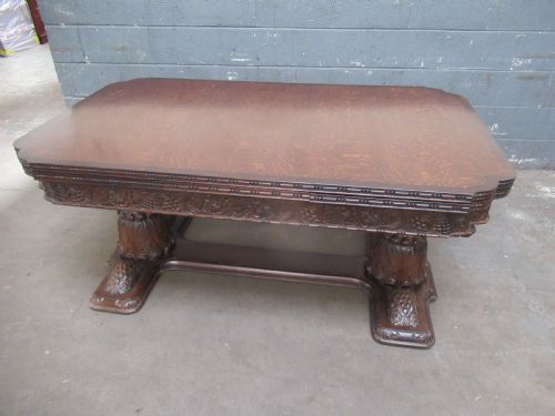 LARGE OAK EXTENDING DINING TABLE - ADDITIONAL PHOTO 8