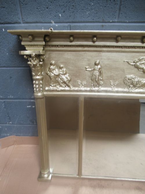 19TH CENTURY GILT WALL OVER MANTLE MIRROR - ADDITIONAL PHOTO 10
