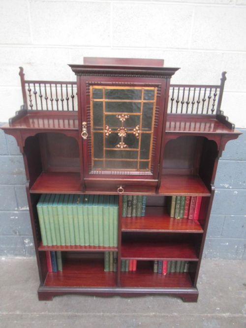 LATE VICTORIAN MAHOGANY BOOKCASE BY LAMBS OF MANCHESTER - ADDITIONAL PHOTO 1