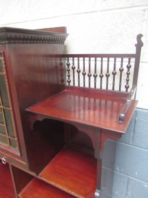 LATE VICTORIAN MAHOGANY BOOKCASE BY LAMBS OF MANCHESTER - ADDITIONAL PHOTO 5
