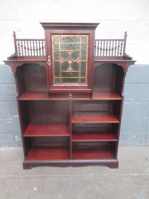 LATE VICTORIAN MAHOGANY BOOKCASE BY LAMBS OF MANCHESTER - ADDITIONAL PHOTO 9