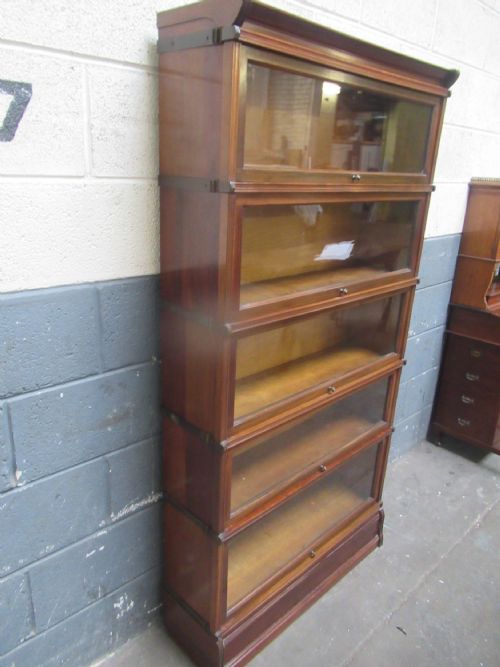 A MAHOGANY FIVE TIER BOOKCASE BY AMYL 1910 - ADDITIONAL PHOTO 2