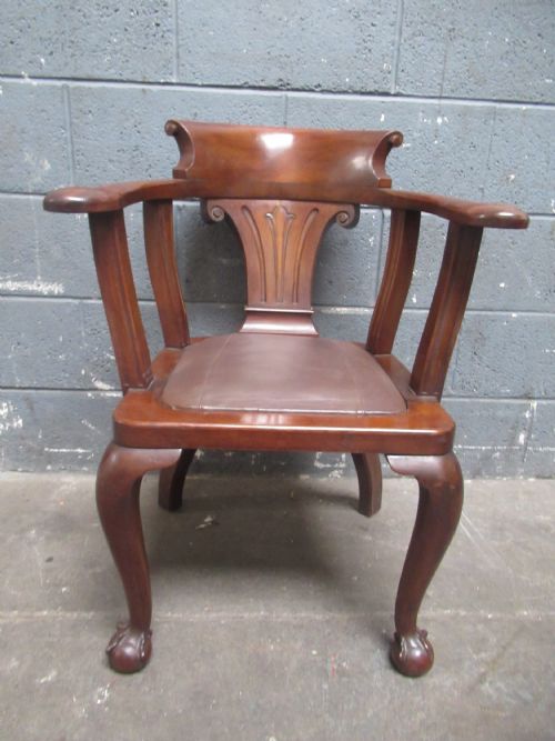 1920S MAHOGANY DESK ARM CHAIR - ADDITIONAL PHOTO 1