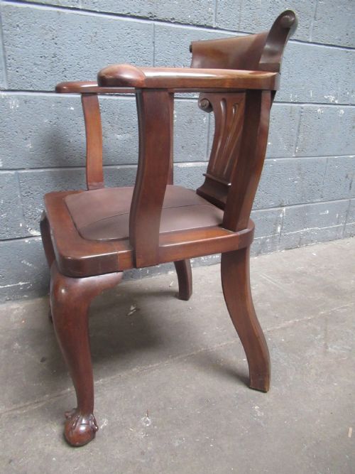 1920S MAHOGANY DESK ARM CHAIR - ADDITIONAL PHOTO 7