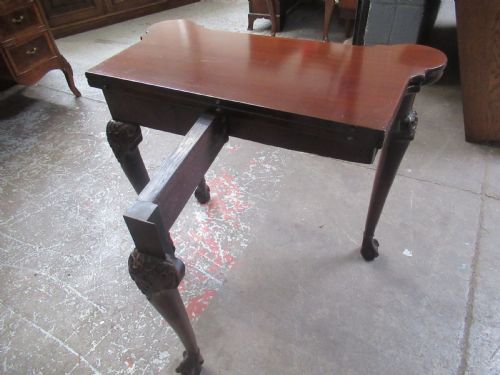 GEORGIAN MAHOGANY CARD SIDE TABLE - ADDITIONAL PHOTO 7