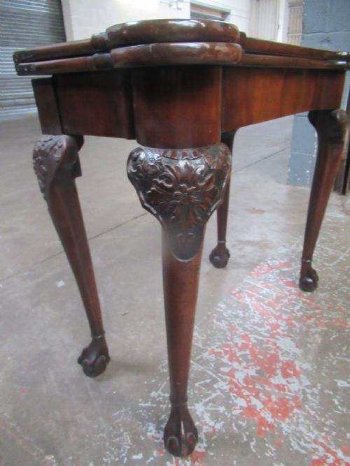GEORGIAN MAHOGANY CARD SIDE TABLE - ADDITIONAL PHOTO 4