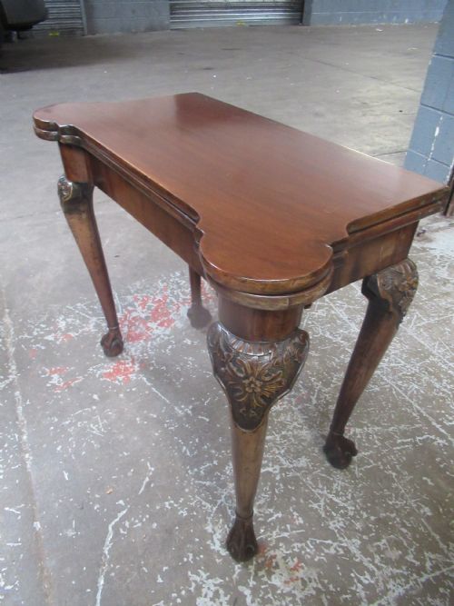 GEORGIAN MAHOGANY CARD SIDE TABLE - ADDITIONAL PHOTO 12