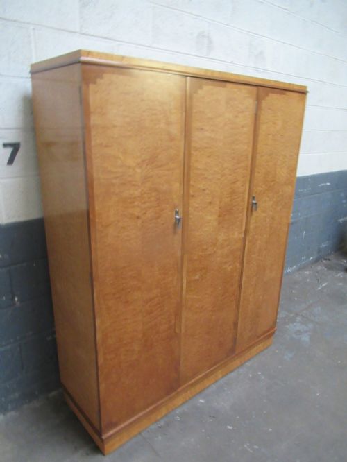 Art Deco   Period   Maple Three Door Wardrobe