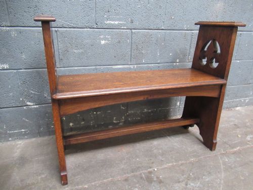 OAK ARTS AND CRAFTS BENCH SEAT - ADDITIONAL PHOTO 3
