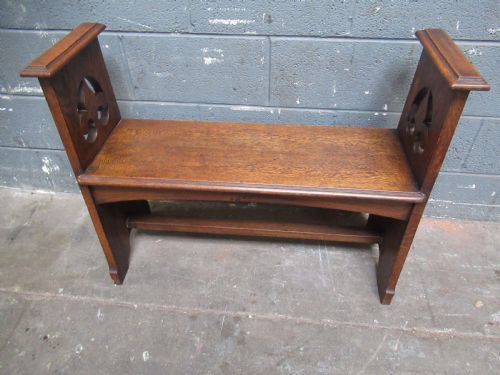 OAK ARTS AND CRAFTS BENCH SEAT - ADDITIONAL PHOTO 7