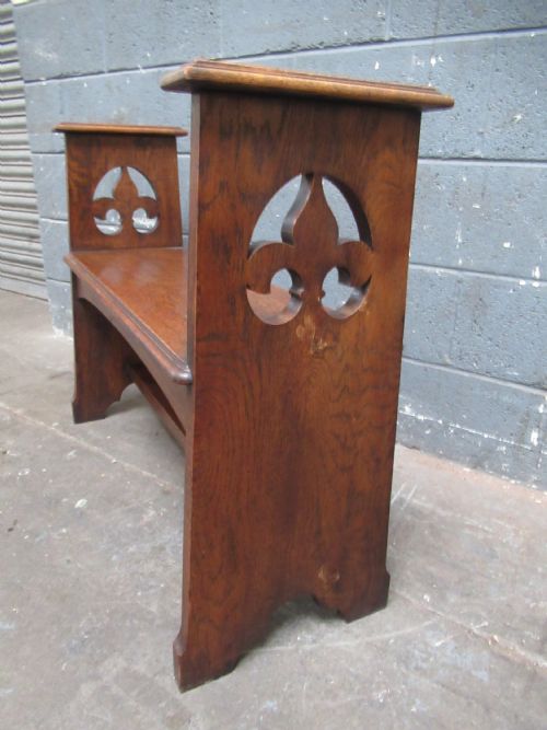 OAK ARTS AND CRAFTS BENCH SEAT - ADDITIONAL PHOTO 4