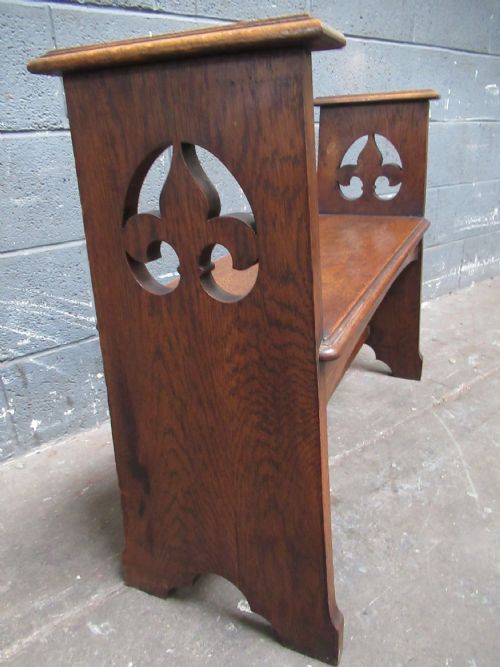 OAK ARTS AND CRAFTS BENCH SEAT - ADDITIONAL PHOTO 5
