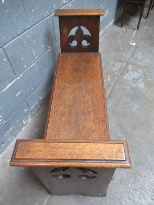 OAK ARTS AND CRAFTS BENCH SEAT - ADDITIONAL PHOTO 6
