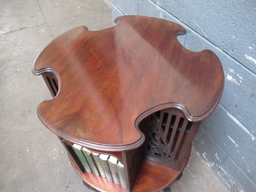 LATE VICTORIAN MAHOGANY REVOLVING BOOKCASE - ADDITIONAL PHOTO 3