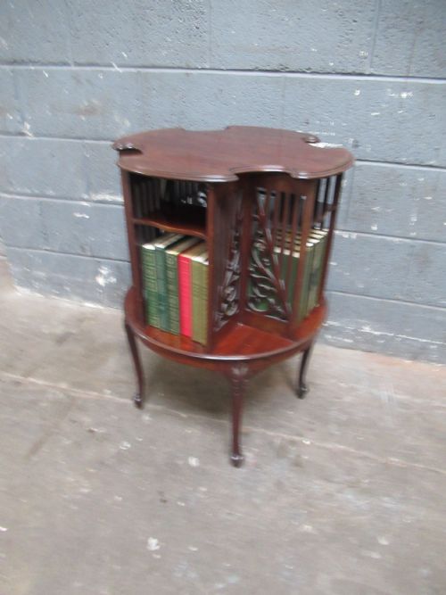 LATE VICTORIAN MAHOGANY REVOLVING BOOKCASE - ADDITIONAL PHOTO 2