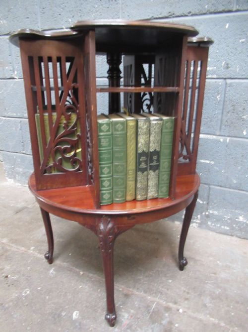 LATE VICTORIAN MAHOGANY REVOLVING BOOKCASE - ADDITIONAL PHOTO 5