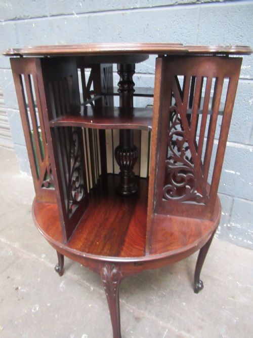LATE VICTORIAN MAHOGANY REVOLVING BOOKCASE - ADDITIONAL PHOTO 6