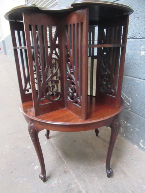 LATE VICTORIAN MAHOGANY REVOLVING BOOKCASE - ADDITIONAL PHOTO 8