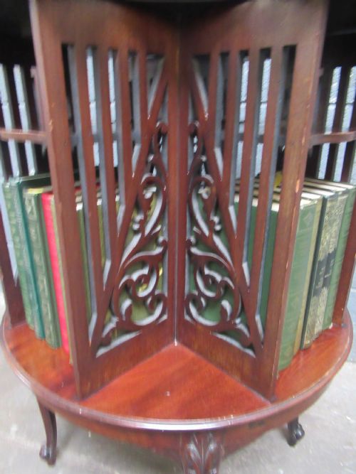 LATE VICTORIAN MAHOGANY REVOLVING BOOKCASE - ADDITIONAL PHOTO 9