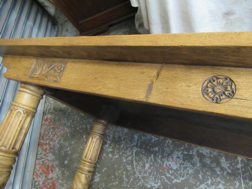LARGE OAK REFECTORY DINING TABLE - ADDITIONAL PHOTO 6