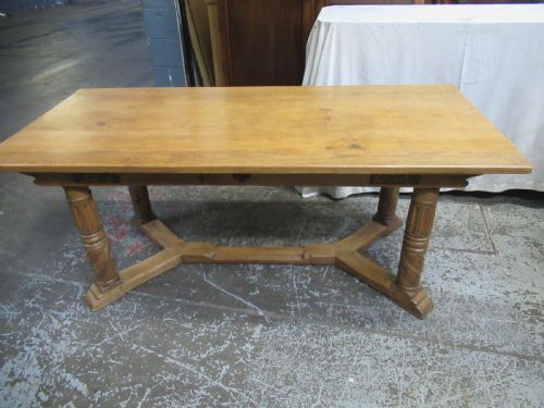 LARGE OAK REFECTORY DINING TABLE - ADDITIONAL PHOTO 12