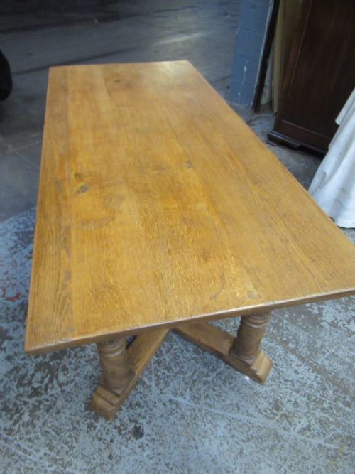 LARGE OAK REFECTORY DINING TABLE - ADDITIONAL PHOTO 2