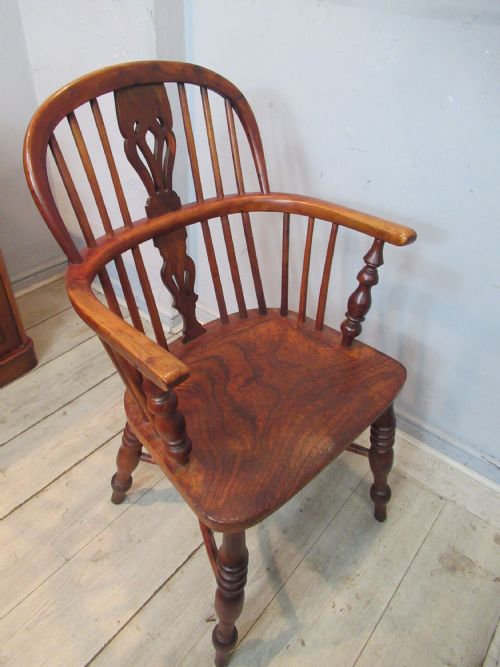 19TH CENTURY YEW WOOD WINDSOR ARM CHAIR - ADDITIONAL PHOTO 7