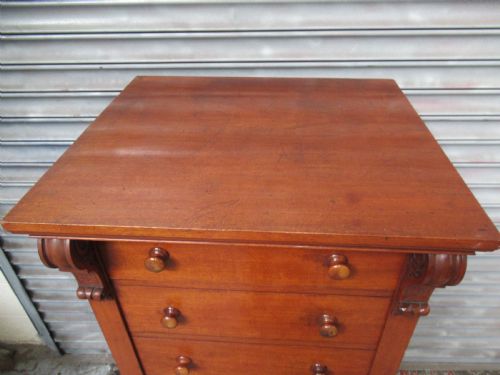 TALL VICTORIAN MAHOGANY WELLINGTON CHEST OF DRAWERS - ADDITIONAL PHOTO 3